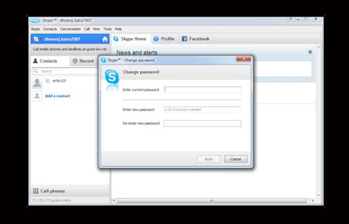 cómo cambiar tu contraseña de Skype 