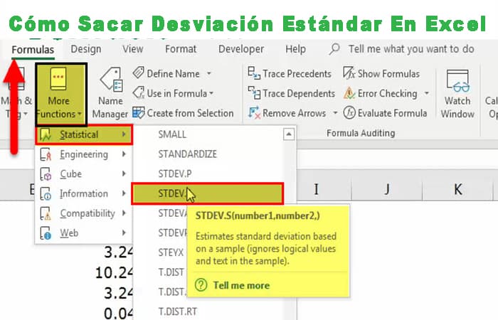 Cómo Sacar Desviación Estándar En Excel
