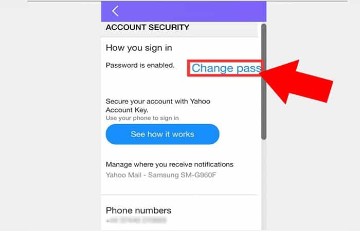 Cómo cambiar la contraseña en Yahoo Mail desde iPhone