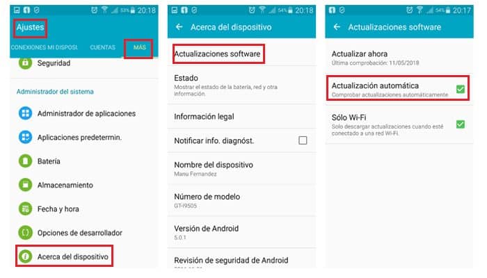 Activar actualización automática en Android