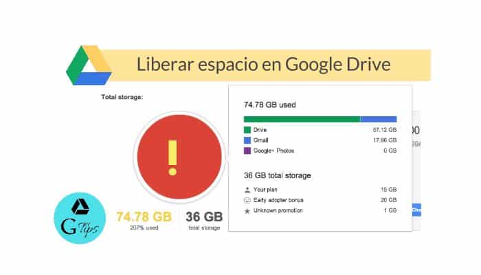 Cómo liberar espacio en Google Drive