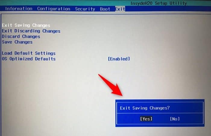 Guardar la configuración en BIOS / UEFI