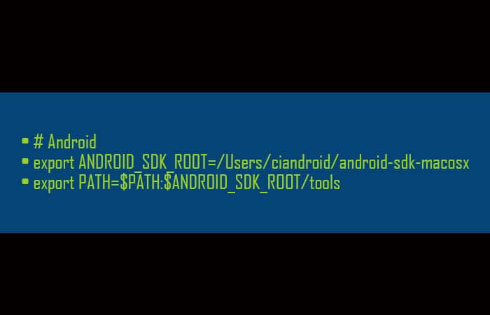 Comando del SDK de Android