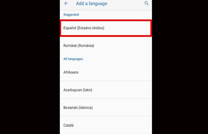 Cambiar el idioma en Android