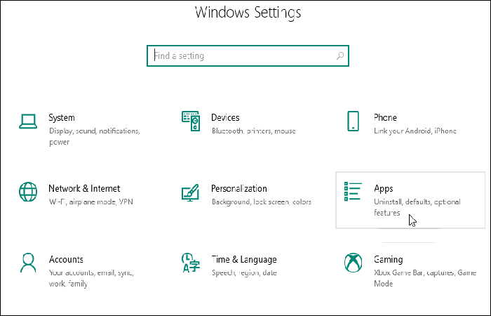Menú de Aplicaciones de Windows 10