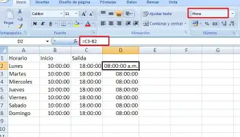 Cómo restar horas en Excel