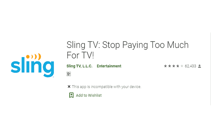 Sling TV App de dibujos animados