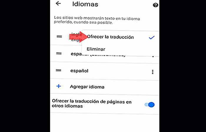 Traductor Google Chrome en Android