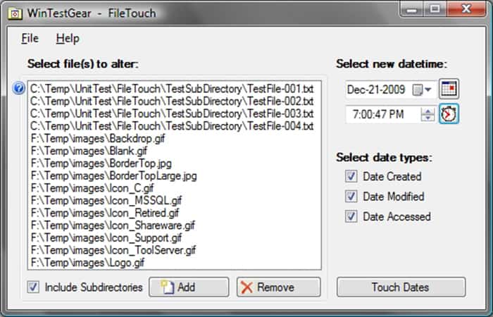File date touch