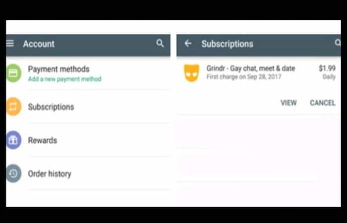 Elimina la cuenta de GrindrXtra usando Google Play